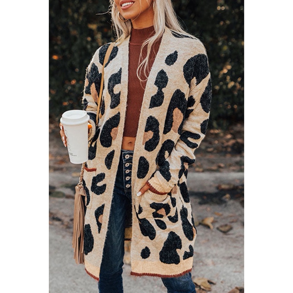 Leopard Print Midi Cardigan